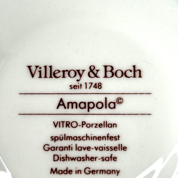 Villeroy & Boch Amapola Vitro Porcelain Saucer Set Of 5 6.5" - Picture 5 of 9